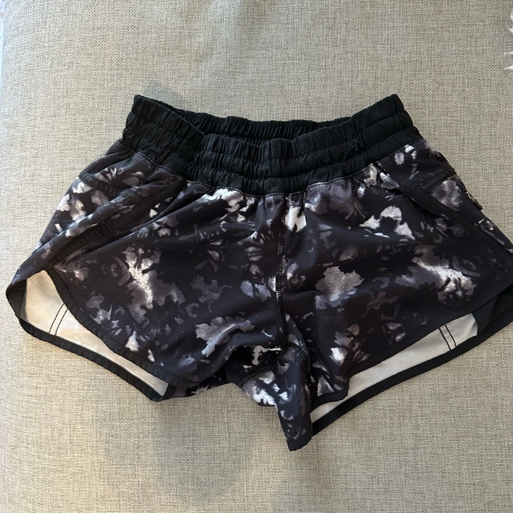 Lululemon Black Tie Dye Tracker Shorts